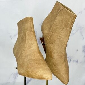 Express | Tan Faux Suede Kitten Heel Booties | 9